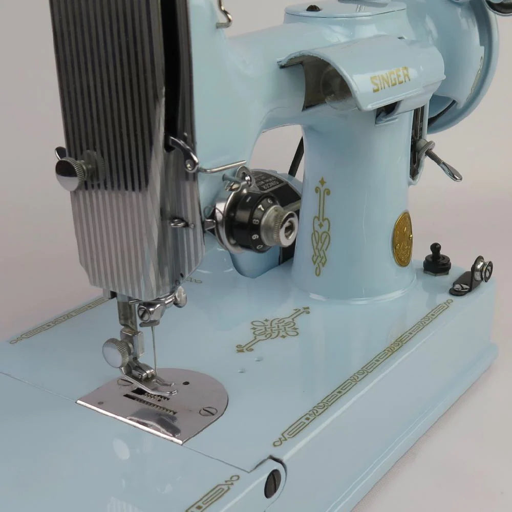 1946 Singer 221 Baby Blue Featherweight for Sale. Fully refurbished.