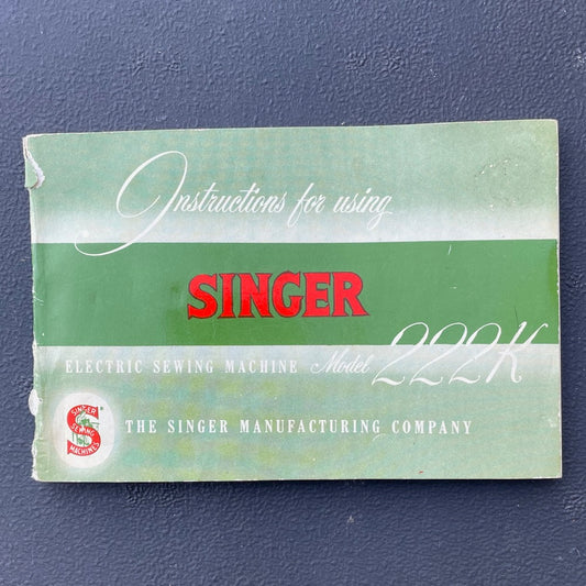 222K ORIGINAL SINGER FEATHERWEIGHT INSTRUCTION MANUAL.  EXCELLENT CONDITION.
