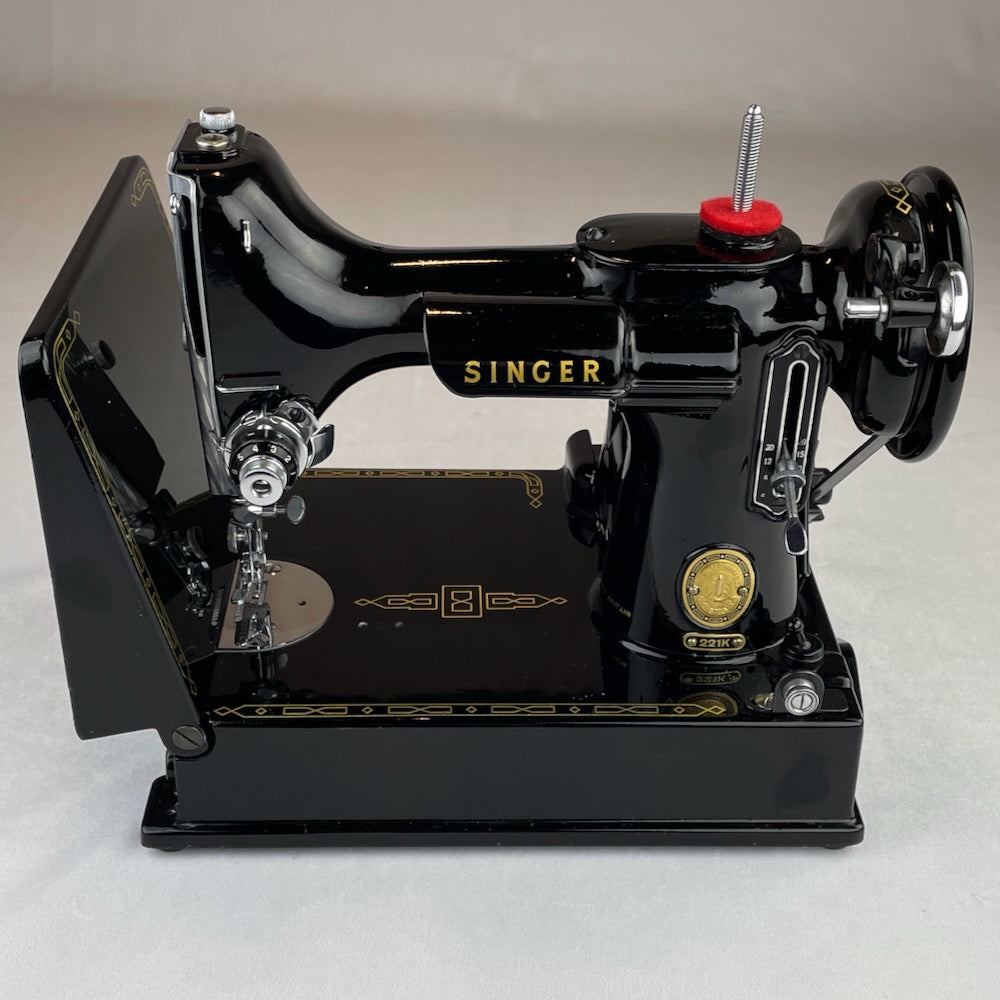 1 - 1955 Singer 221 Featherweight for Sale. EK990163. Excellent. US Voltage.